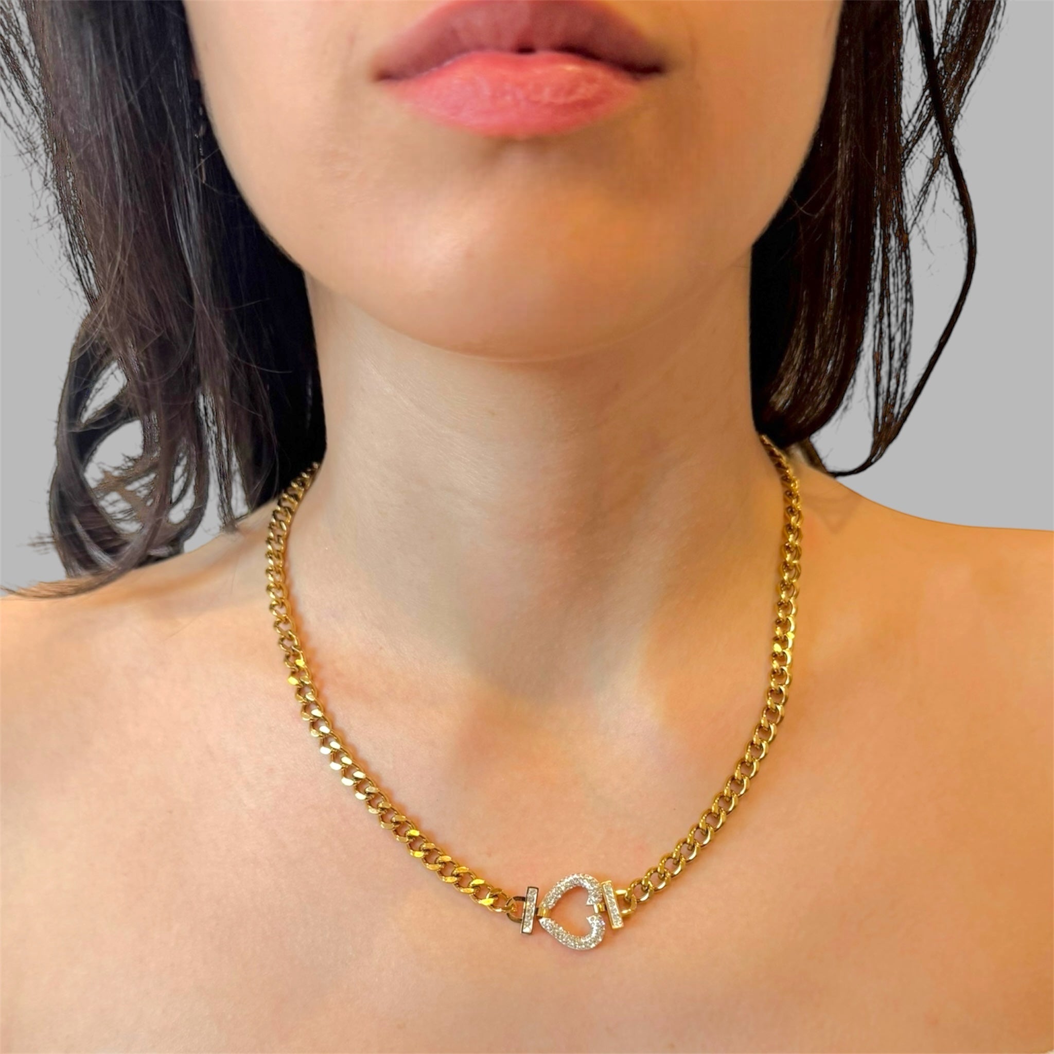 Collana cuore splendente Sharifa Crystals